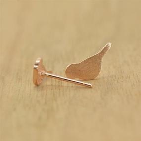 img 1 attached to Paialco Girl's Sterling Silver Dainty Bride Earrings Studs with Rose Gold and White Gold Plating