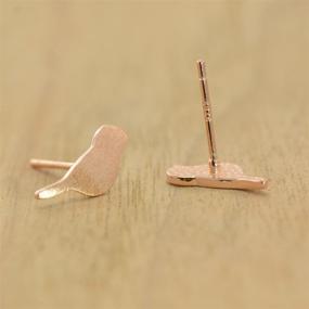 img 2 attached to Paialco Girl's Sterling Silver Dainty Bride Earrings Studs with Rose Gold and White Gold Plating