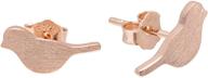 paialco girl's sterling silver dainty bride earrings studs with rose gold and white gold plating logo