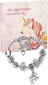 img 3 attached to Unicorn Sparkly Crystal Bracelet Bangle Girls' Jewelry