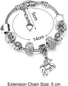 img 2 attached to Unicorn Sparkly Crystal Bracelet Bangle Girls' Jewelry