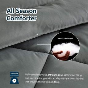 img 1 attached to CozyLux Twin Bed in a Bag Comforter Sets with Comforter and Sheets 5-Pieces - Dark Grey All Season Bedding Sets for Boys and Girls with Comforter, Pillow Sham, Flat Sheet, Fitted Sheet, and Pillowcase