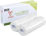 🛍️ vestaeco biodegradable vacuum sealer bags rolls – 11x20 2 pack, ok compost certified, patent pending – ideal for food vac storage or sous vide – sustainable environment saver логотип