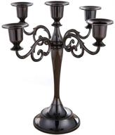vincigant black candle holders: stylish fireplace candelabra for taper candles – perfect dinning room table centerpiece decoration for christmas logo