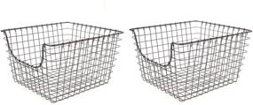 img 4 attached to 📦 Spectrum Diversified Scoop Wire Storage Basket, Medium, Industrial Gray, 2-Pack: Organize and Declutter with Style