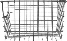 img 2 attached to 📦 Spectrum Diversified Scoop Wire Storage Basket, Medium, Industrial Gray, 2-Pack: Organize and Declutter with Style