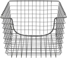 img 3 attached to 📦 Spectrum Diversified Scoop Wire Storage Basket, Medium, Industrial Gray, 2-Pack: Organize and Declutter with Style