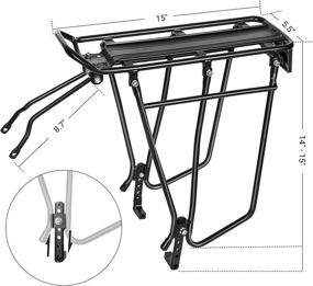 img 1 attached to 🚲 SONGMICS Adjustable Bicycle Cargo Carrier Rack with Disc Brake - USBC03B