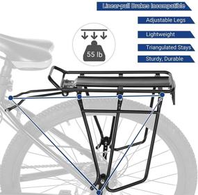 img 3 attached to 🚲 SONGMICS Adjustable Bicycle Cargo Carrier Rack with Disc Brake - USBC03B