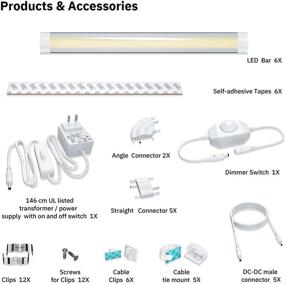 img 1 attached to 💡 LAMPAOUS LED Under Cabinet Light Bar, Linkable and Dimmable, Closet & Kitchen Lighting, 12&#34; Inch 6Pack Set (Warm White 3000K)