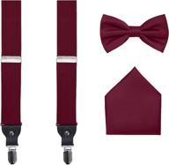 👔 burgundy men's suspender set & hanky: enhancing men's accessory collection with ties, cummerbunds & pocket squares logo
