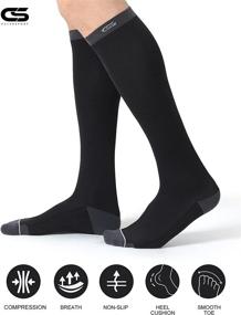 img 1 attached to 🧦 Celersport Compression Socks: 3 Pairs for Ultimate Nursing Support - 20-30mmHg Compression Level for Men and Women