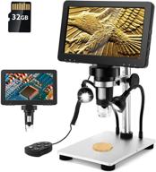 🔬 elikliv 7'' lcd digital microscope: 1080p usb coin microscope 50x-1200x with metal stand, 32gb card, 10 led lights and 12mp camera - ideal microscopes for adults logo
