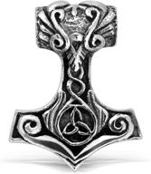 authentic withlovesilver sterling silver trinity celtic viking amulet: hammer of thor (mjolnir) pendant - symbolize power and protection logo