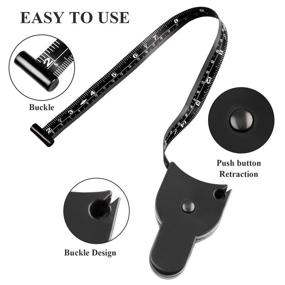 img 1 attached to 📏 60-Inch Body Measuring Tape: Retractable Body Tape Measure with Lock Pin and Push Button - Black