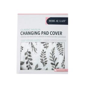 img 1 attached to 🍃 Bebe au Lait Classic Muslin Changing Pad Cover - 100% Cotton, Leaves Pattern, One Size Fits Most