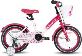 img 3 attached to 🚲 JOYSTAR Starry Kids Bike for Girls Ages 3-9 Years with Hand Brake, Basket, Training Wheels, and Fenders - 14, 16, or 18 Inch Princess Bicycles for Children