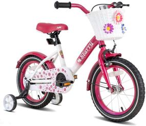 img 4 attached to 🚲 JOYSTAR Starry Kids Bike for Girls Ages 3-9 Years with Hand Brake, Basket, Training Wheels, and Fenders - 14, 16, or 18 Inch Princess Bicycles for Children