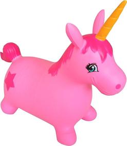 img 1 attached to AppleRound Inflatable Unicorn Hopper for Sports & Outdoor Play