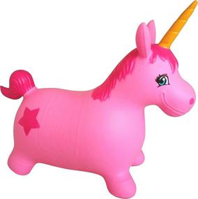 img 2 attached to AppleRound Inflatable Unicorn Hopper for Sports & Outdoor Play