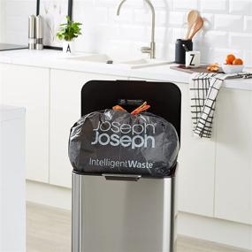 img 1 attached to 🗑️ Мусорные пакеты Joseph Joseph Intelligent Waste IW6 для общего мусора для Totem Max 30 л / 8 галлонов, 20 штук, серый: Прочные и удобные!