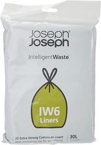 img 4 attached to 🗑️ Мусорные пакеты Joseph Joseph Intelligent Waste IW6 для общего мусора для Totem Max 30 л / 8 галлонов, 20 штук, серый: Прочные и удобные!