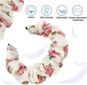 img 2 attached to VEAQEE Scrunchie Versa Versa 2 Bands For Women Girls Cloth Elastic Soft Fabric Strap Pattern Printed Replacement Bracelet Wristband Scrunchy Accessories Wearable Technology and Accessories