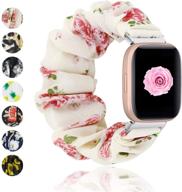 veaqee scrunchie versa versa 2 bands for women girls cloth elastic soft fabric strap pattern printed replacement bracelet wristband scrunchy accessories wearable technology and accessories logo