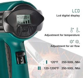 img 2 attached to 🔥 Heat Gun with LCD Display, PRULDE N2030 Hot Air Gun - Adjustable Temperature & Air Flow (120°F-1200°F) with 6 Nozzle Attachments