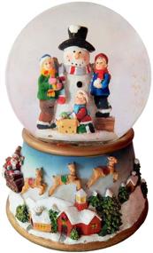 img 2 attached to 🎄 100mm LED Light Christmas Snowman Snow Globe - Musical Resin Water Ball with Flying Snow and 8 Melodies