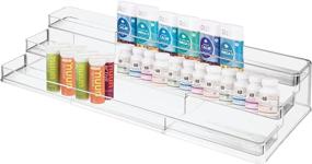img 4 attached to mDesign Large Adjustable Plastic Vitamin Rack Organizer Tray - Clear | Bathroom Vanity, Countertop, Cabinet