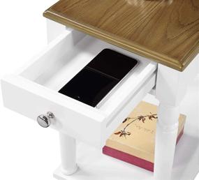 img 1 attached to 🪑 Convenience Concepts Chairside Table in Driftwood/White - 6053210DFTW