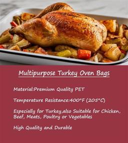 img 1 attached to 🔥 10 Counts Oven Bags Turkey Size - Large 20×24 Inch Cooking Roasting Bags for Safe Turkey, Meat, Fish, and Vegetables