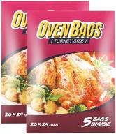 🔥 10 counts oven bags turkey size - large 20×24 inch cooking roasting bags for safe turkey, meat, fish, and vegetables логотип