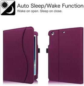 img 3 attached to 📱 Fintie Purple iPad Mini Case - Corner Protection, Multi-Angle Viewing, Smart Stand, Sleep/Wake, with Pocket - Mini 1/2/3