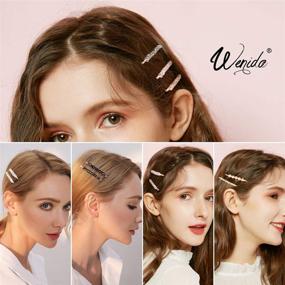 img 3 attached to 💎 Wenida Hair Clips: 10 Fashion Crystal Metal Barrettes for Women & Girls - Stylish Hair Pins for Decorative Hair Styling