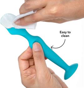 img 2 attached to 🧴 Dr. Talbot's Diaper Cream Soft Silicone Brush: Suction Base, Hygienic Case - Aqua, Mini Size