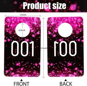 img 3 attached to 🏷️ Jetec Live Plastic Number Tags: Reusable Consecutive Live Number Tag Set with Mirrored Image for Hanging Clothes - Rose Red (Pack of 300)