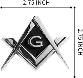 img 3 attached to 🚗 Premium 3 Pack 2.75" Chrome Plated Masonic Car Emblems - Mason Square and Compasses Auto Truck Motorcycle Decal Set - Ideal Gift Accessories