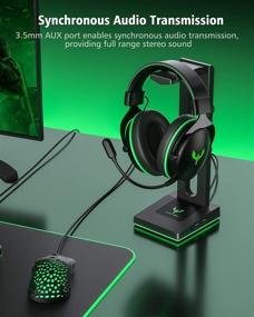 img 1 attached to 🎧 Blade Hawks RGB Подставка для наушников: Идеальный держатель для игровых наушников с возможностью зарядки через USB и аудиоразъемом - разработанная для совершенного игрового настройки ПК геймерами.