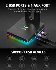 img 2 attached to 🎧 Blade Hawks RGB Подставка для наушников: Идеальный держатель для игровых наушников с возможностью зарядки через USB и аудиоразъемом - разработанная для совершенного игрового настройки ПК геймерами.