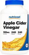 🍎 240 вегетарианских капсул nutricost яблочного уксуса - 500 мг | натуральный, вегетарианский, gmp, не гмо и без глютена логотип