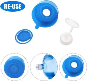 img 3 attached to 🚰 Non-Spill Replacement Caps for 5 Gallon Water Jug - Pack of 12, Fits 55mm Bottles, BPA-Free