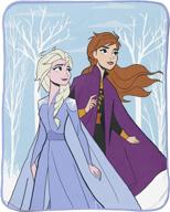 👑 disney frozen 2 throw blanket - 50 x 60 inches | elsa & anna kids bedding - fade resistant super soft fleece | official disney product logo