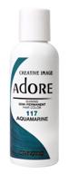 💦 vibrant aquamarine hair color: adore shining semi-permanent, 117, 4 fl oz logo