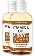 🌿 horbaach natural vitamin e oil 5000 iu - 8 oz (2 x 4oz) for skin, hair & face - vegetarian, non-gmo, gluten free logo
