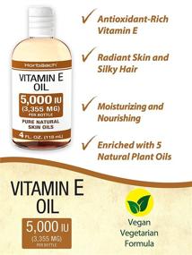 img 2 attached to 🌿 Horbaach Natural Vitamin E Oil 5000 IU - 8 oz (2 x 4oz) for Skin, Hair & Face - Vegetarian, Non-GMO, Gluten Free