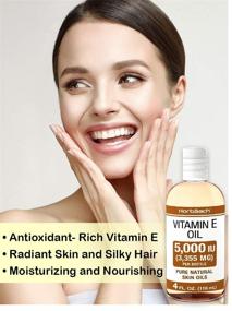 img 1 attached to 🌿 Horbaach Natural Vitamin E Oil 5000 IU - 8 oz (2 x 4oz) for Skin, Hair & Face - Vegetarian, Non-GMO, Gluten Free