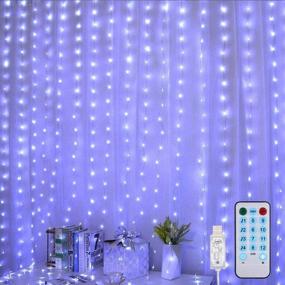 img 4 attached to 🦋 Dienalls LED Fairy String Curtain Lights with Remote – Indie Room Decor for Teenage Girls Bedroom Aesthetic, Indoor Wall Decorative Twinkle Lights for Pretty Purple Butterfly Softball Room – White