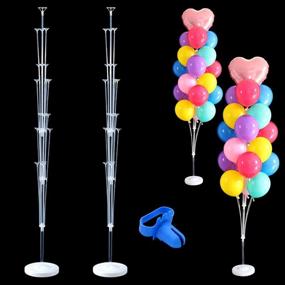 img 4 attached to 🎈 Enhance Your Party Decor with 2 Sets Balloon Column Stand Kit - Adjustable Height Balloon Holder for Floor or Table with Balloon Tying Knot Tool